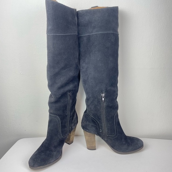 Dolce Vita DV Gray Suede Side Zip Heeled Boots size 6.5 M - Picture 3 of 17